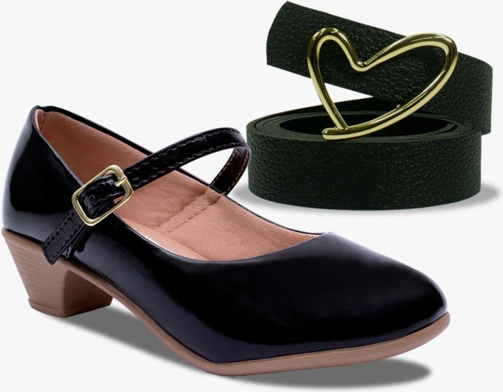 Imagem principal Infantil - Kit Cinto e Sapatilha Salto Pópidi Menina preto Pópidí preto