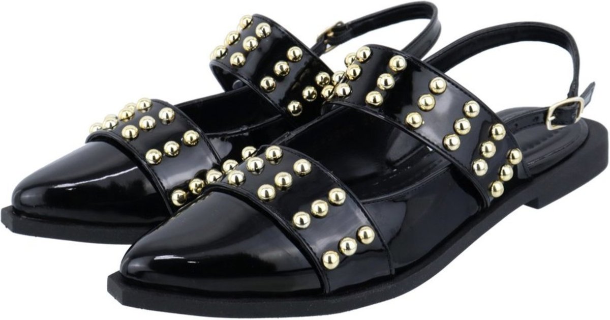 Imagem principal Sapatilha Slingback Rasteira Feminina Em Napa Verniz 184202 preto preto