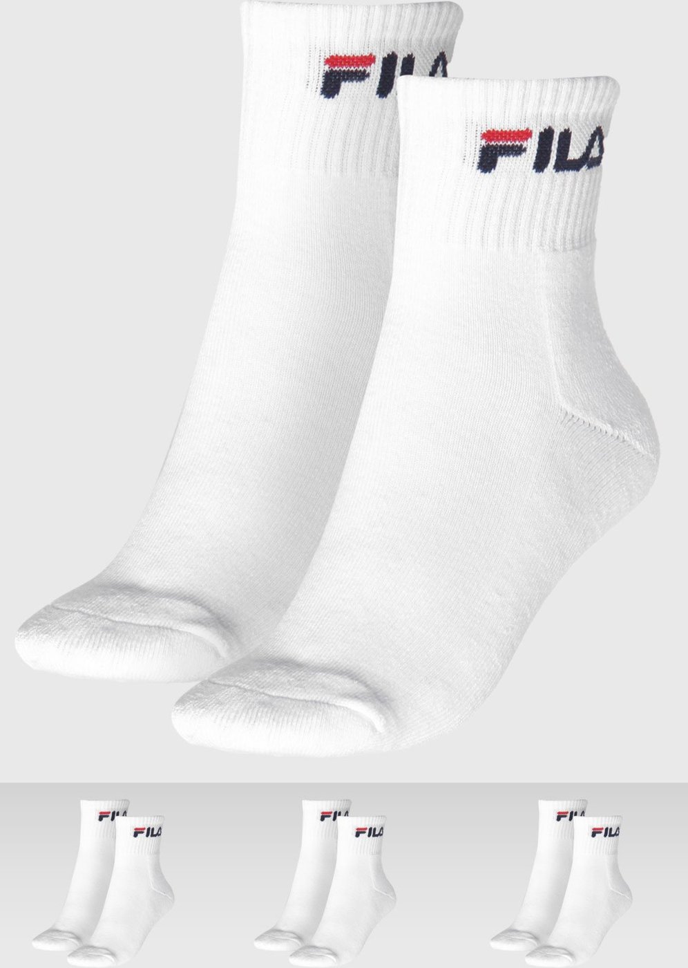 Kit 3pçs Meia Fila Cano Médio Logo