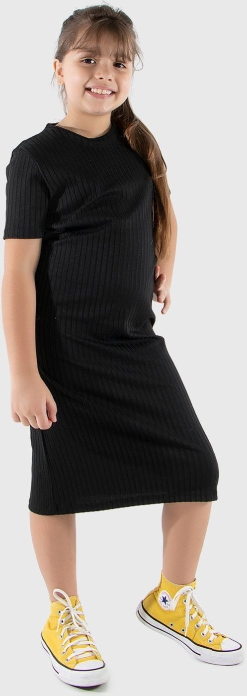 Infantil - Vestido Midi Diluxo Manga Curta Ribana