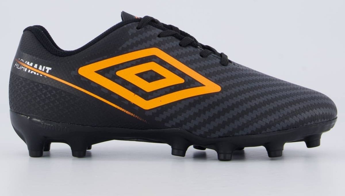Imagem principal Chuteira Umbro Adamant Top Speed Campo Juvenil Preta e Laranja preto Umbro preto