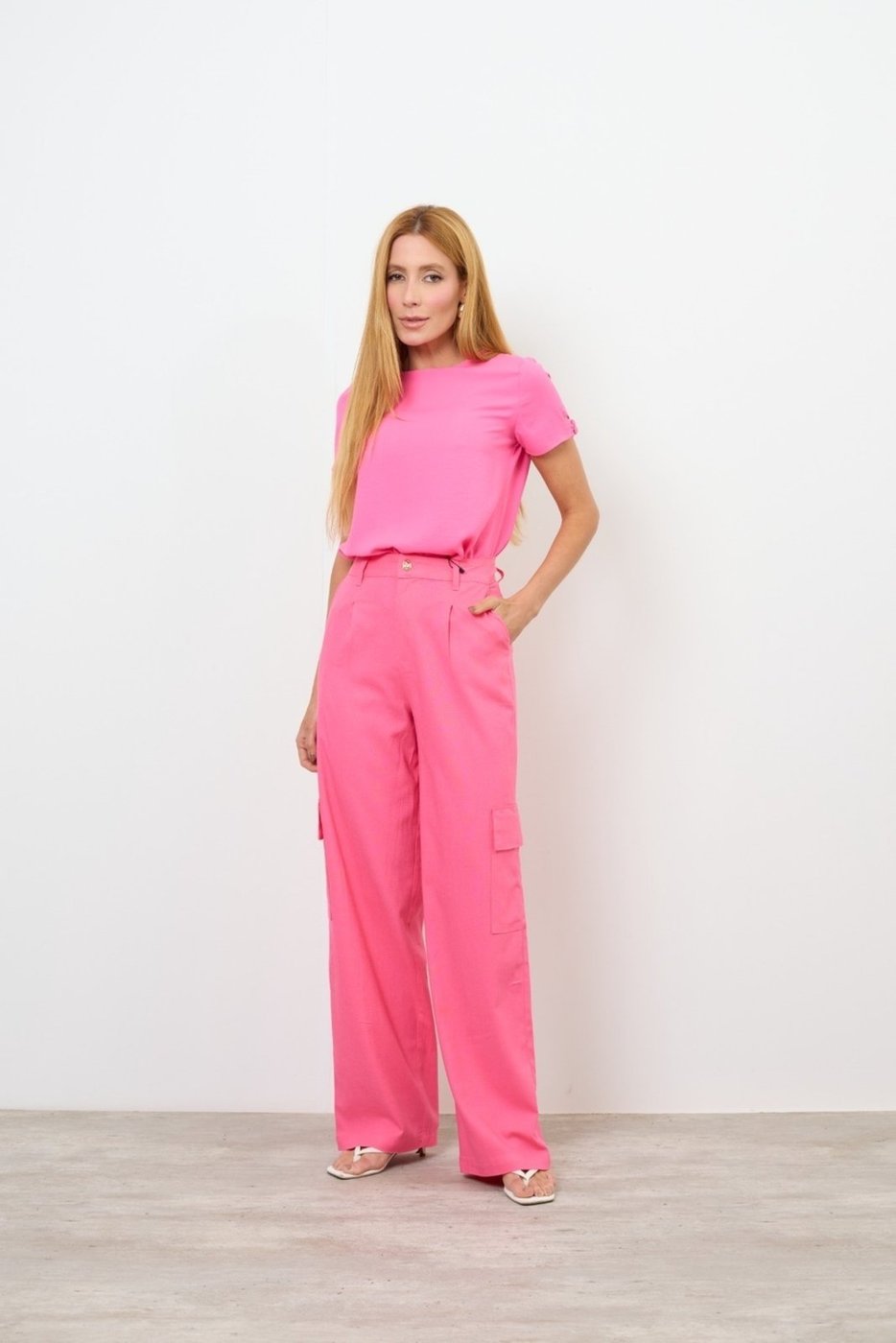 Calça Vanibele Linho Chiclete