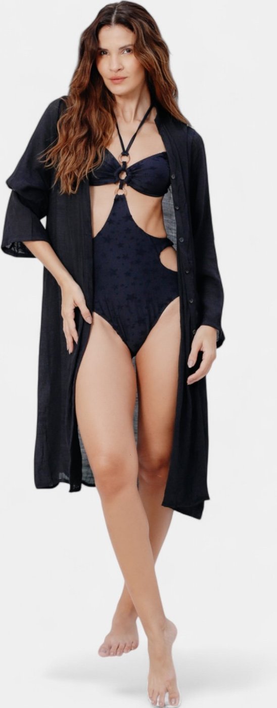 Imagem principal Saída De Praia Areia Branca Chemise Baly Preta preto Areia Branca preto