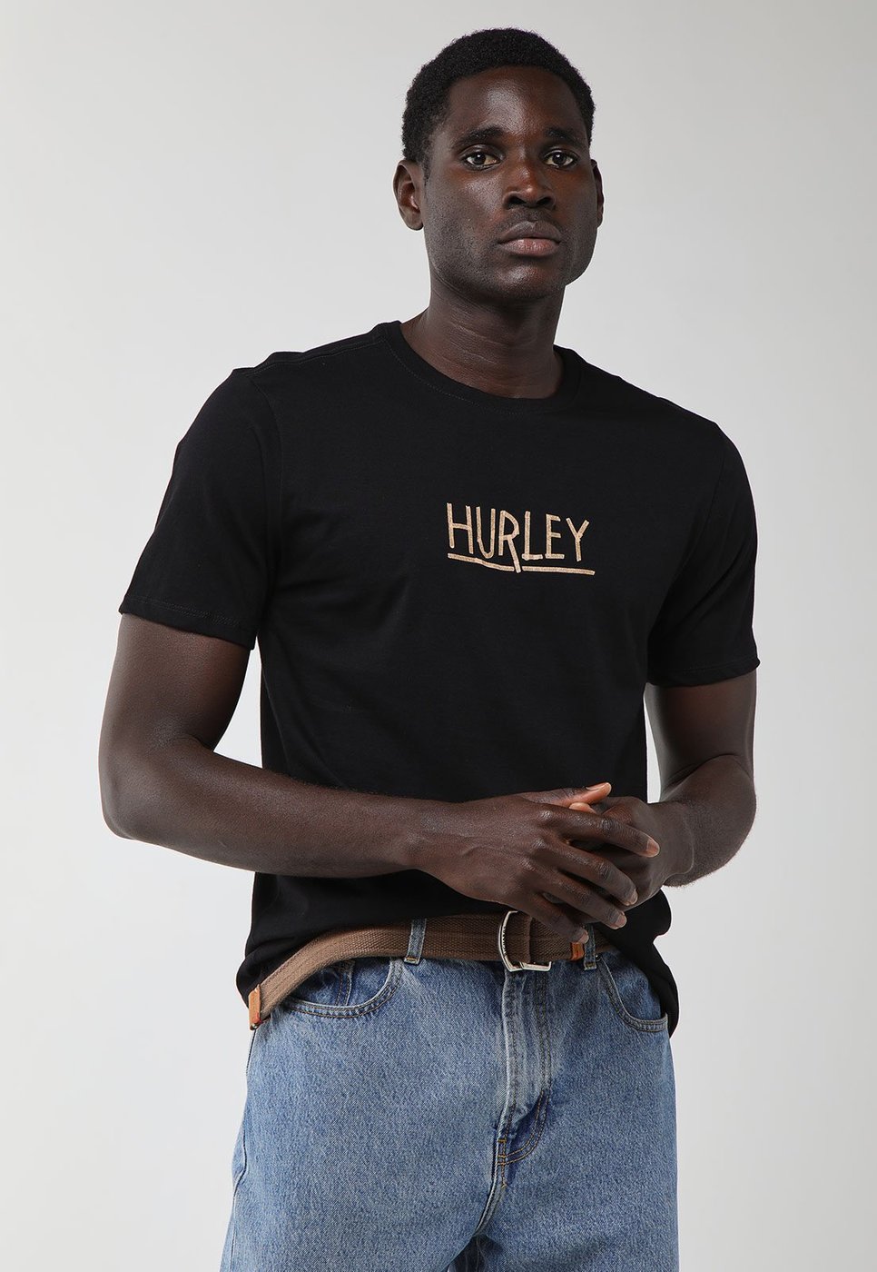 Imagem principal Camiseta Masculina Hurley Silk Shark Preta preto hurley preto
