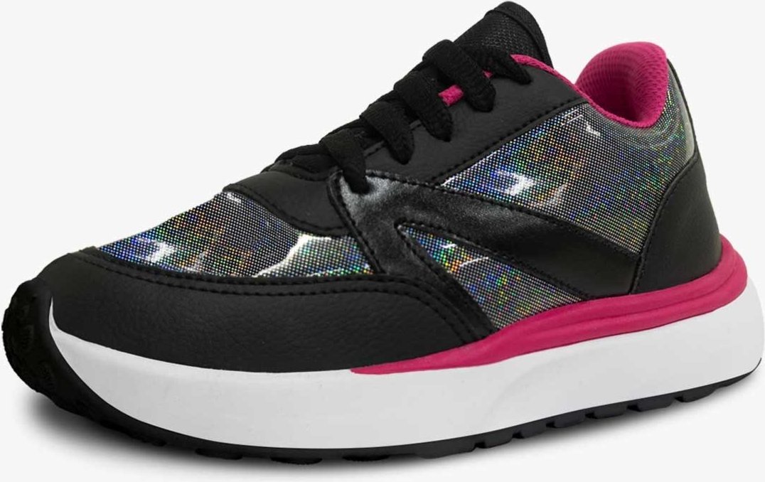 Imagem principal Infantil - Tenis Pópidi Menina Escolar Casual Preto/Pink preto pink Pópidí preto pink