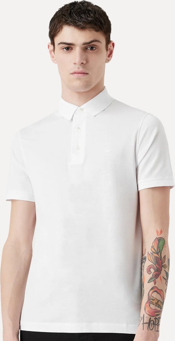 Polo Empório Armani Masculina Essential Micro Águia Branca