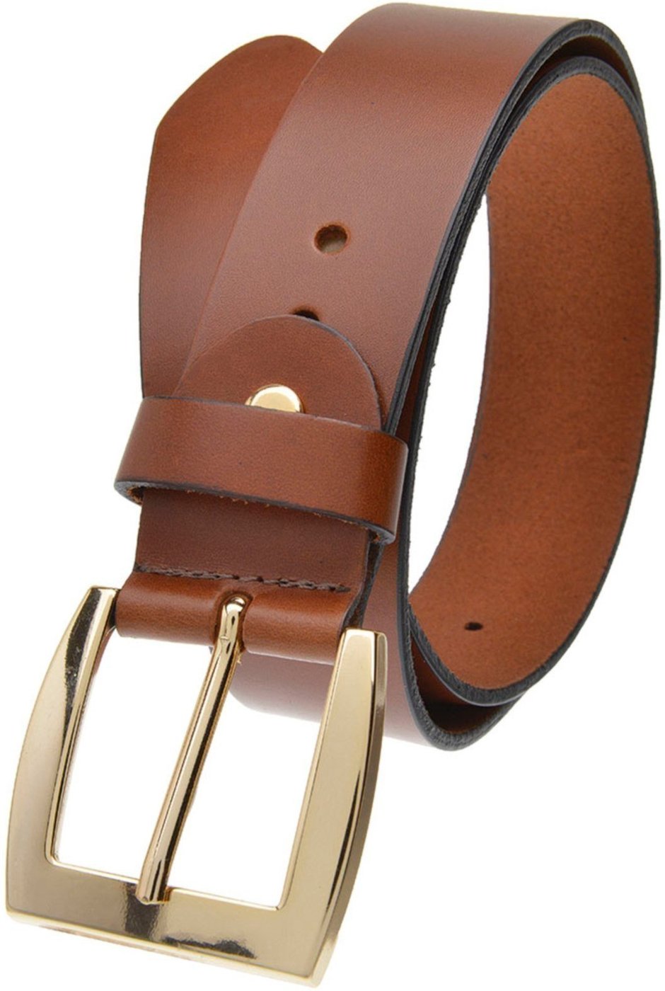 Cinto Feminino em couro ref GP 29 na cor conhaque com fivela dourada