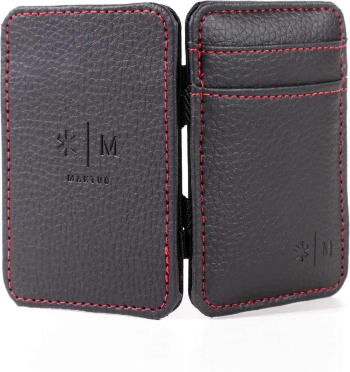 Imagem principal Carteira unisex Mágica Porta Cartão Maktub Cnh Cédulas cor preta com costura vermelha MAKTUB STYLE preto MAKTUB STYLE preto