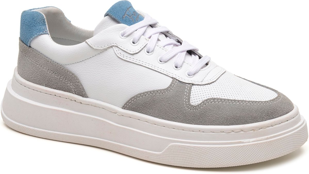 Imagem principal Tênis Masculino Franca Griffe Riad Premium Couro Genuíno Prime Edition branco/cinza FRANCA GRIFFE branco/cinza