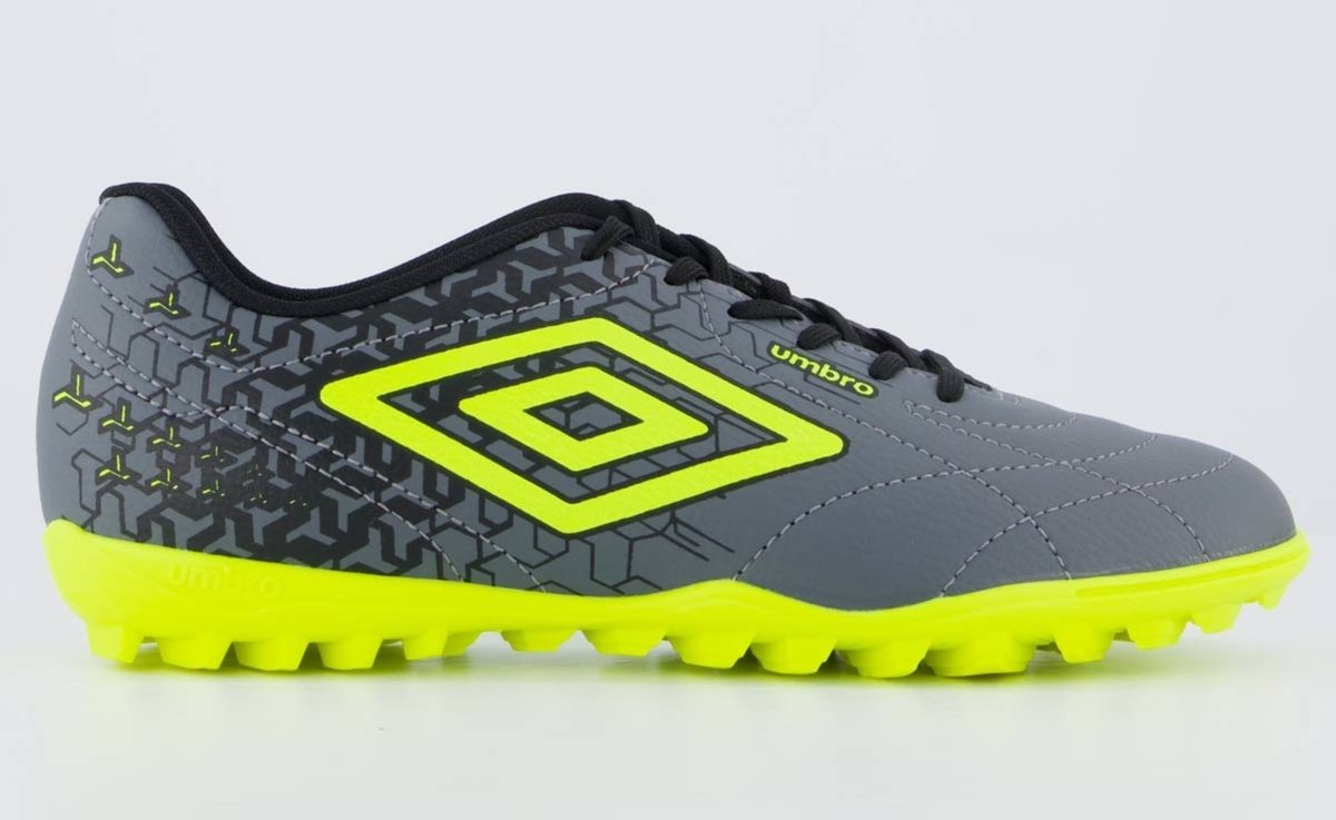 Chuteira Umbro Class Neo Society Cinza e Verde