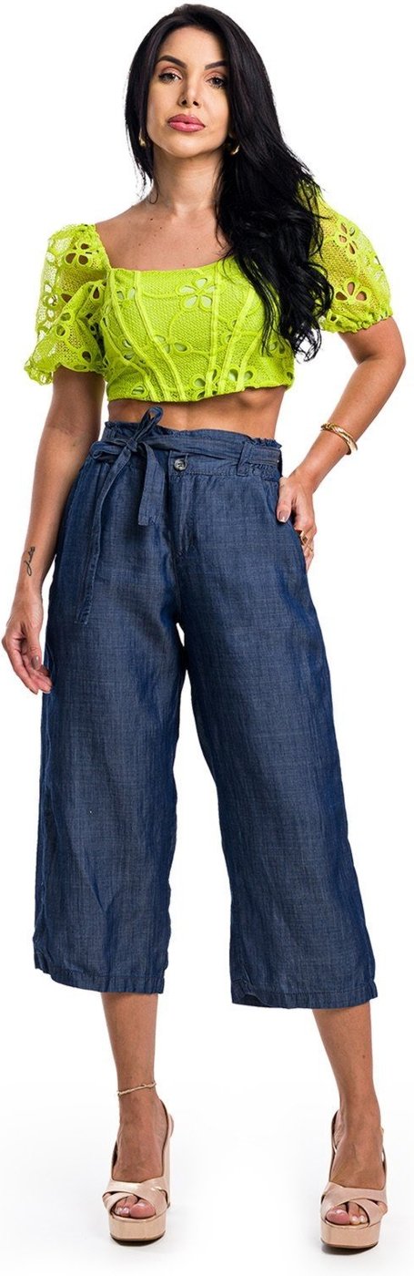 Bermuda Calça Pantacourt Restrito Jeans Liocel Premium