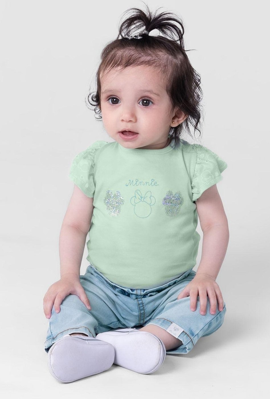 Imagem principal Infantil - Blusa menina Minnie Mouse em malha Brandili verde Brandili verde