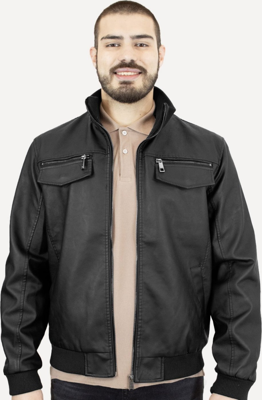 Jaqueta Ellus Masculina Vegan Bomber Zip Preta