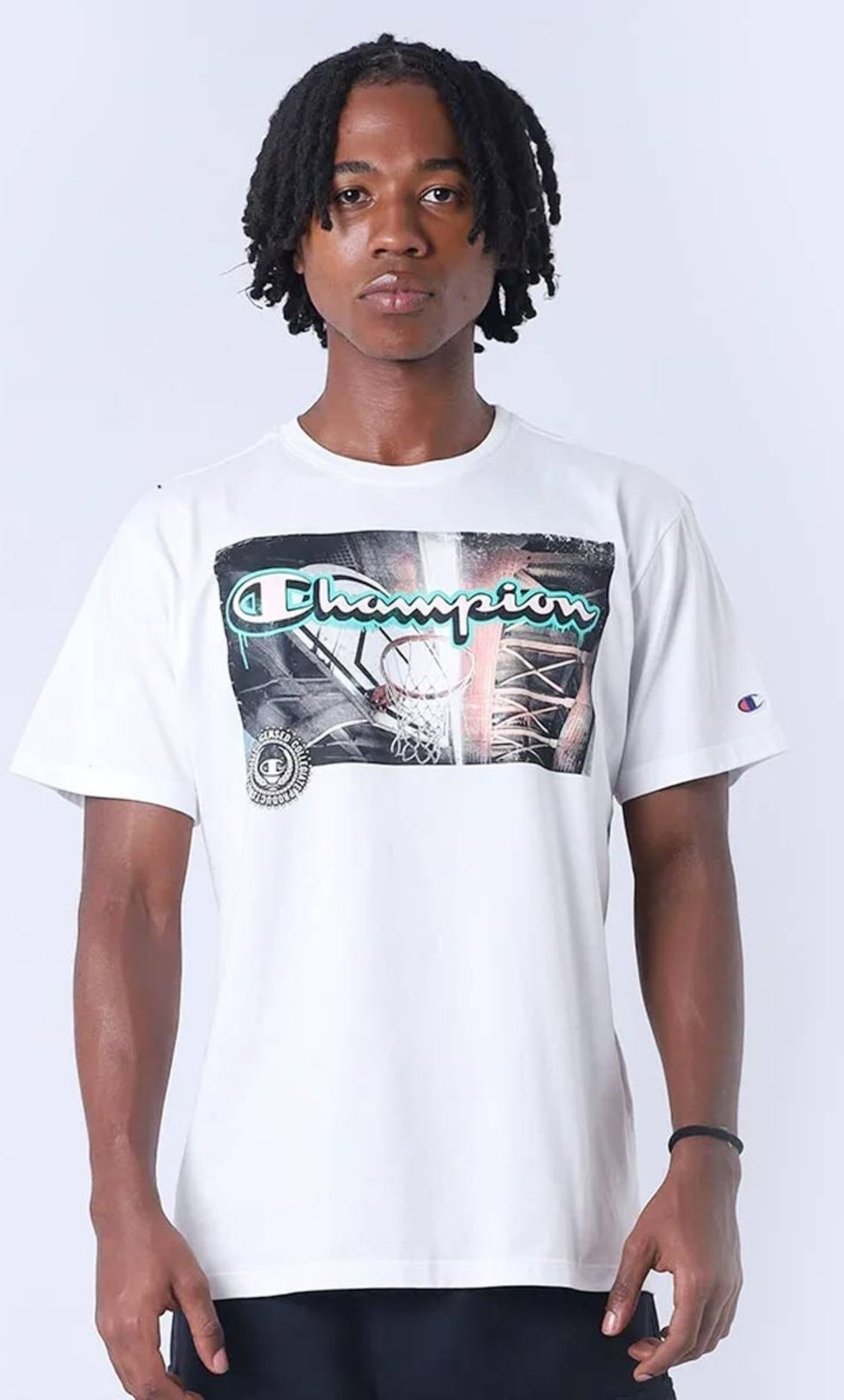 Camiseta Champion Basket Bridge Off White
