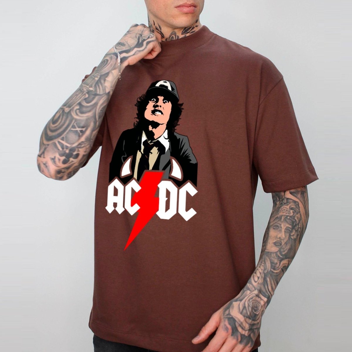 Imagem principal Camiseta Ousy Básica AC DC Angus Young Estilo Urbano Unissex rosa ousy rosa