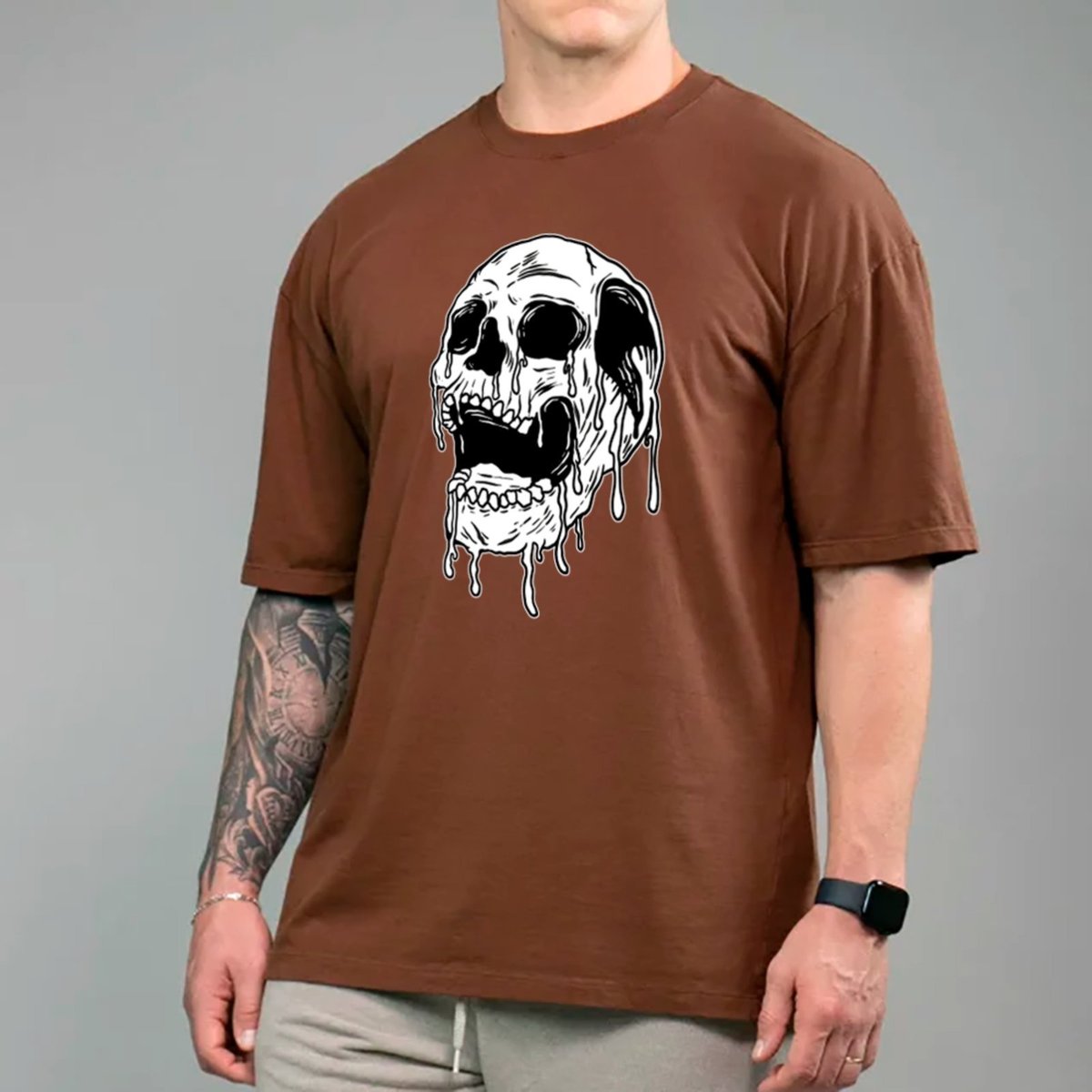 Imagem principal Camiseta Ousy Unissex Streetwear Melting Skull Visual Exclusivo Oversized preto ousy preto