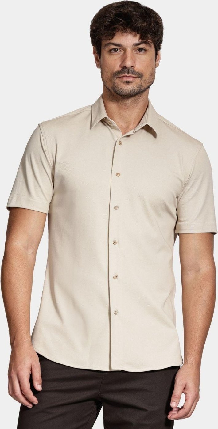 Imagem principal Camisa Aramis Manga Curta Slim Malha Mista Italiana Caqui bege caqui Aramis bege caqui