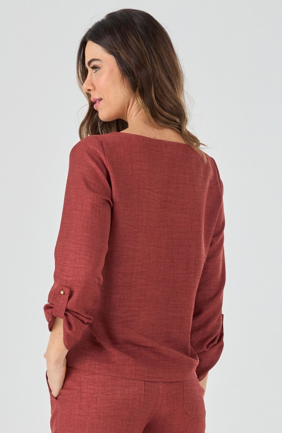 Blusa PKS Manga Longa Terracota