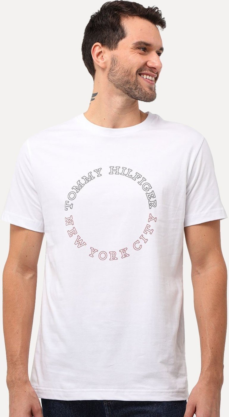 Imagem principal Camiseta Tommy Hilfiger Masculina Monotype Roundle Logo Branca branco Tommy Hilfiger branco