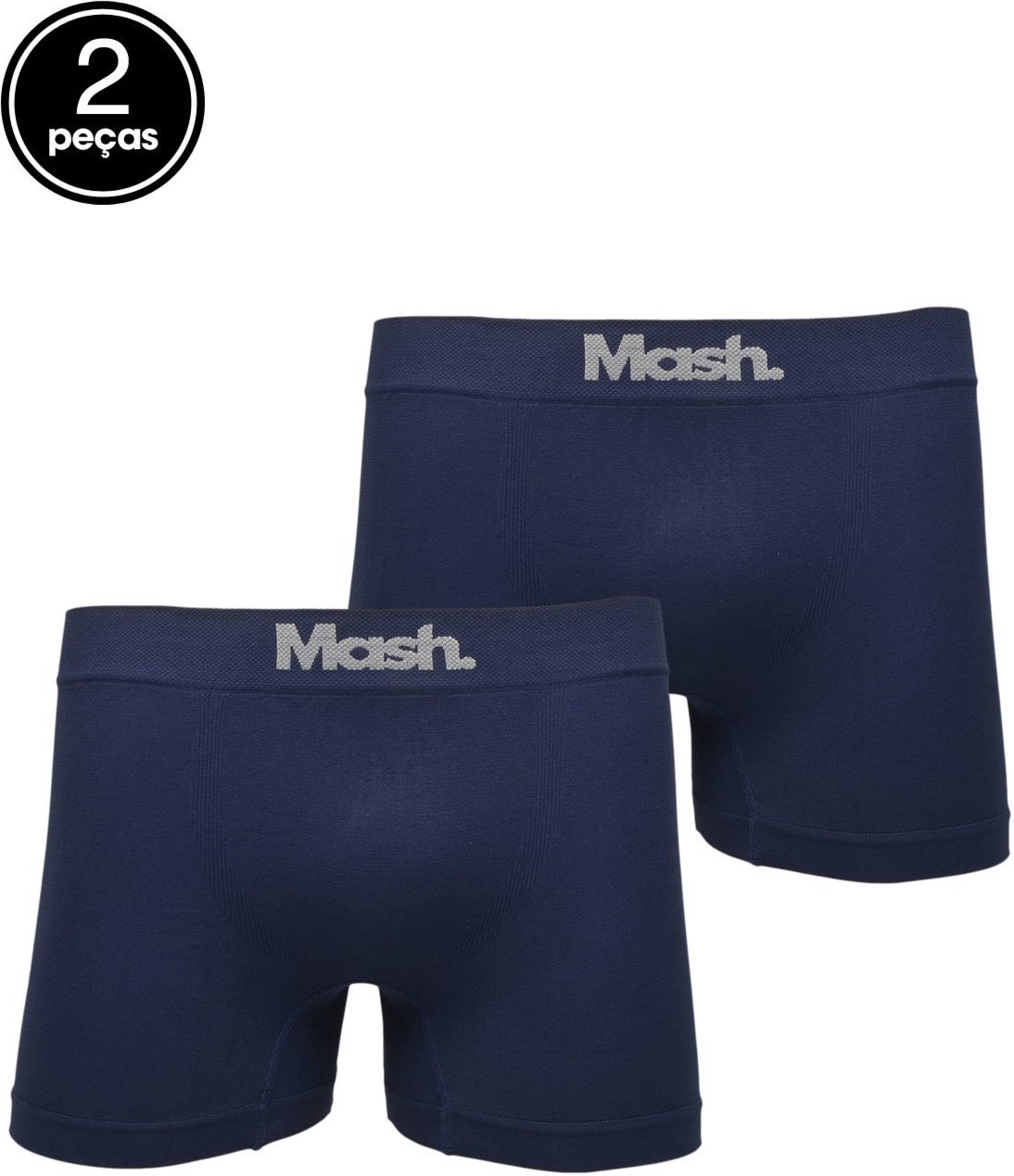 Imagem principal Kit 2pçs Cueca MASH Boxer Sem Costura Logo Azul-Marinho azul marinho MASH azul marinho