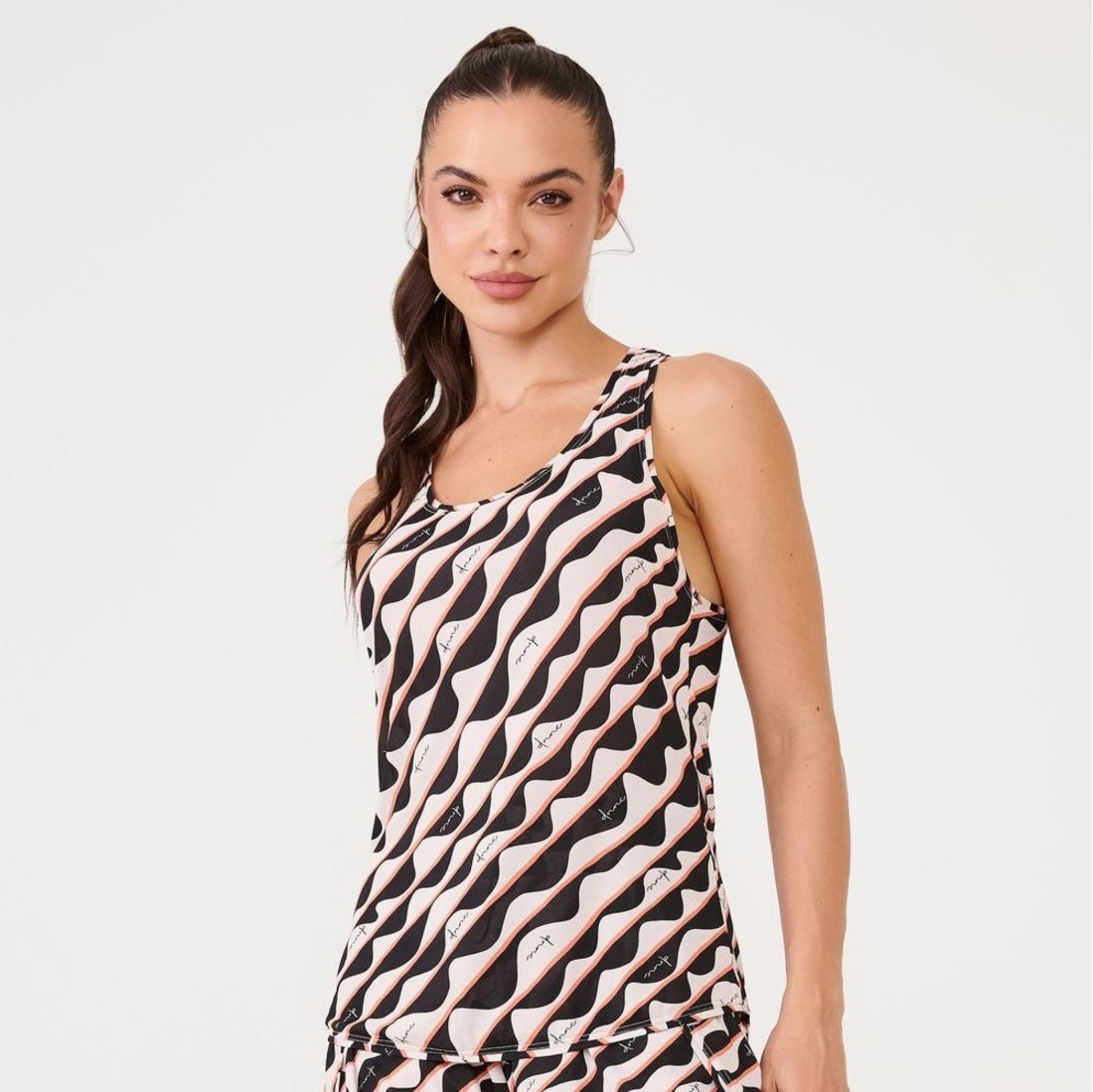 Imagem principal Regata Decote Costas Estampa Mirage Poliamida Soft Donna Carioca estampado Donna Carioca estampado