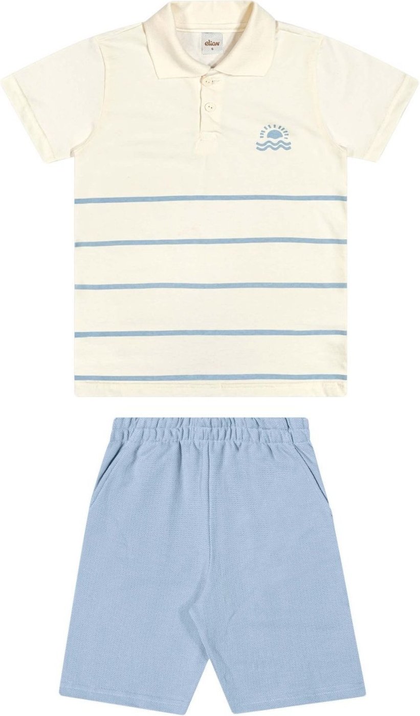 Imagem principal Infantil - Conjunto Menino Polo Listrado Elian azul Elian azul