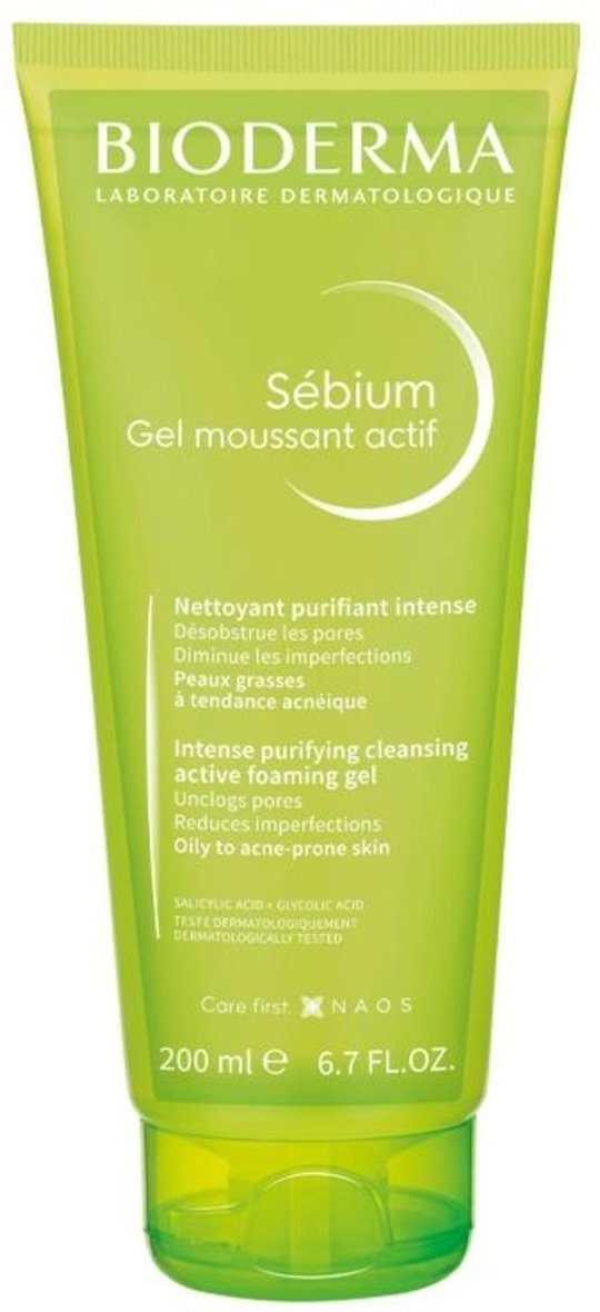 Bioderma Sébium Moussant Actif Gel de Limpeza Facial 214g