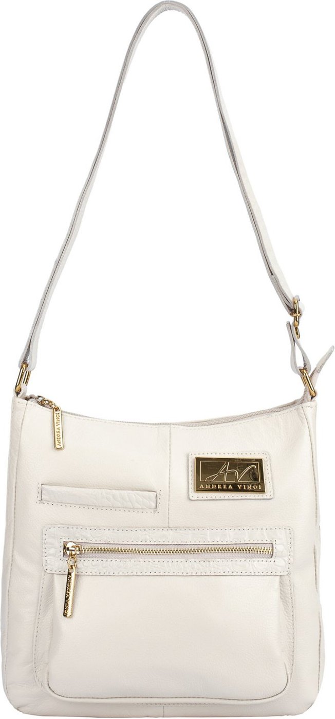 Imagem principal Bolsa tiracolo em couro liso Denise - Marfim Andrea Vinci vermelho Andrea Vinci vermelho