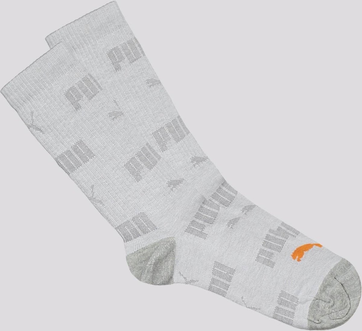 Meia Puma Esportiva Cano Longo e Laranja