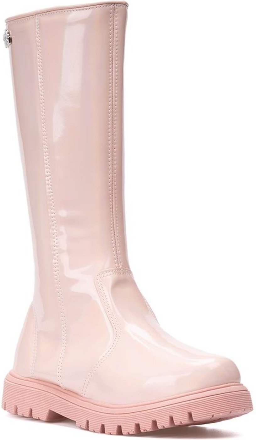 Infantil - Bota Feminina Cano Longo Galocha Tratorada Verniz