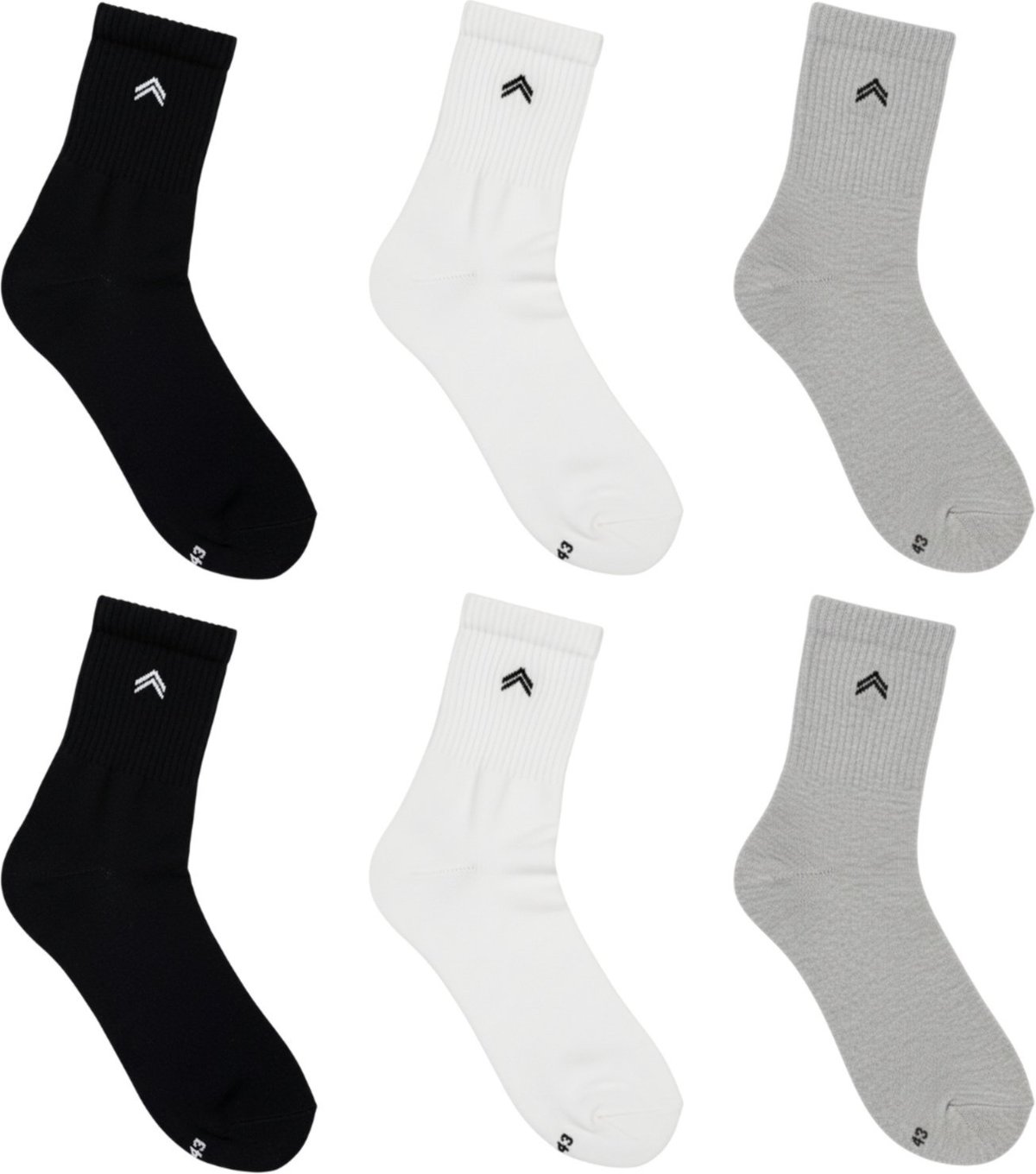 Kit 6 Pares de Meias Atoalhada Up Urban Casual Cano Médio Unissex