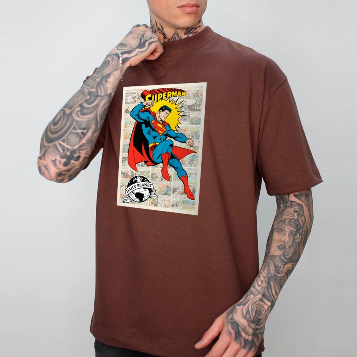 Imagem principal Camiseta Ousy Oversized HQ Clássico Estampa Gibi Superman Cartoon Unissex branco ousy branco