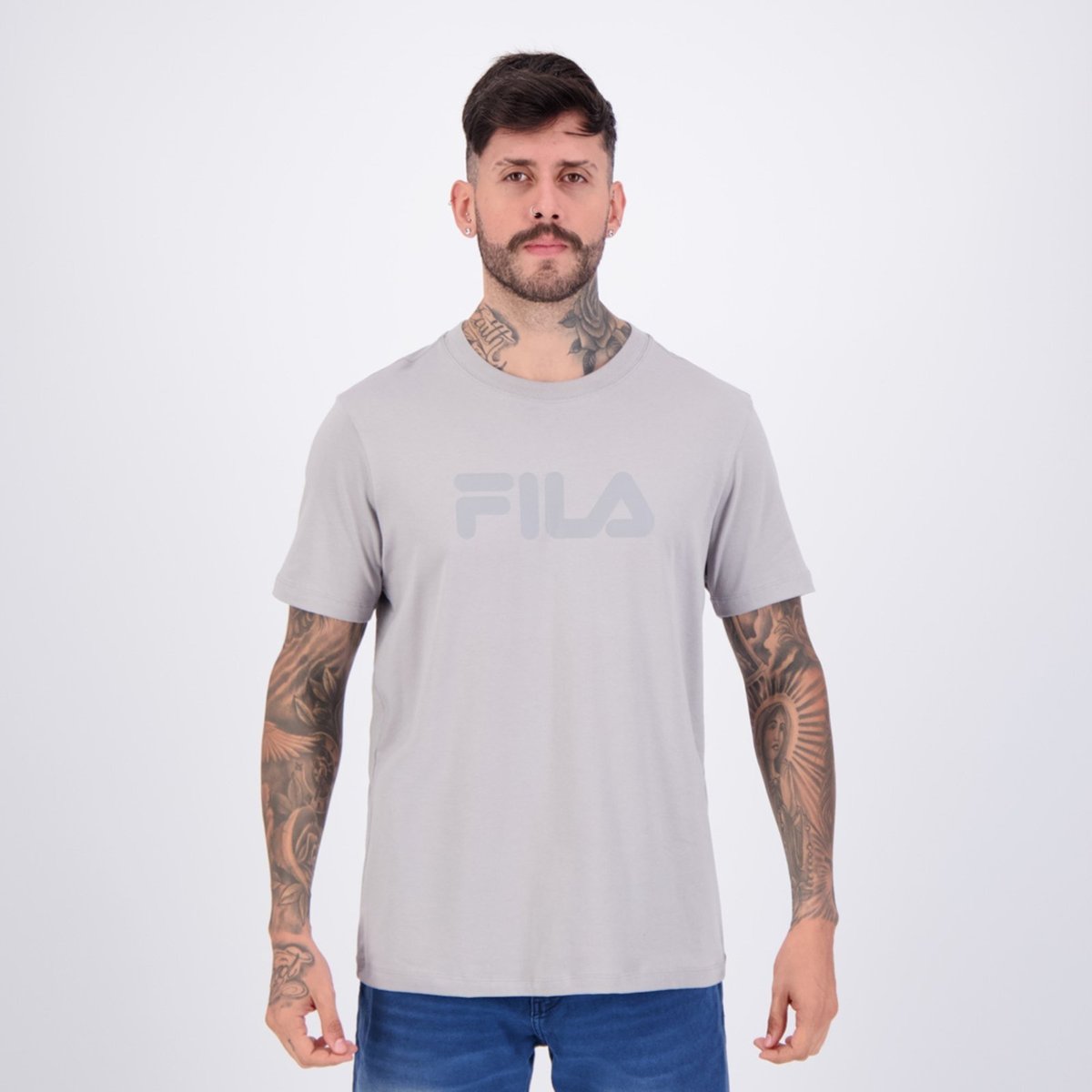 Imagem principal Camiseta Fila Regular Letter Premium IV cinza Fila cinza