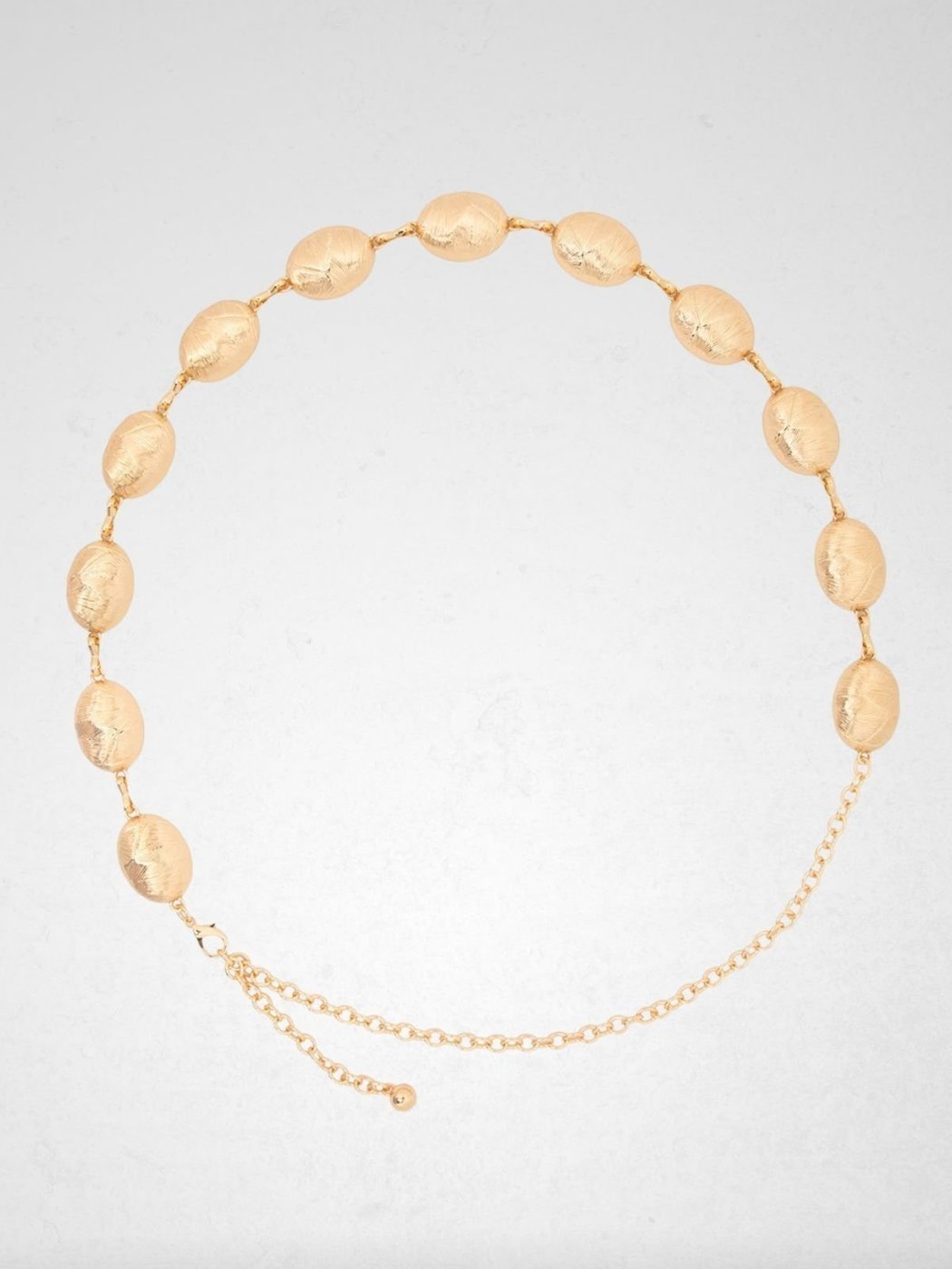 Cinto Via Lessa Marrocos Corrente Oval Texturizada