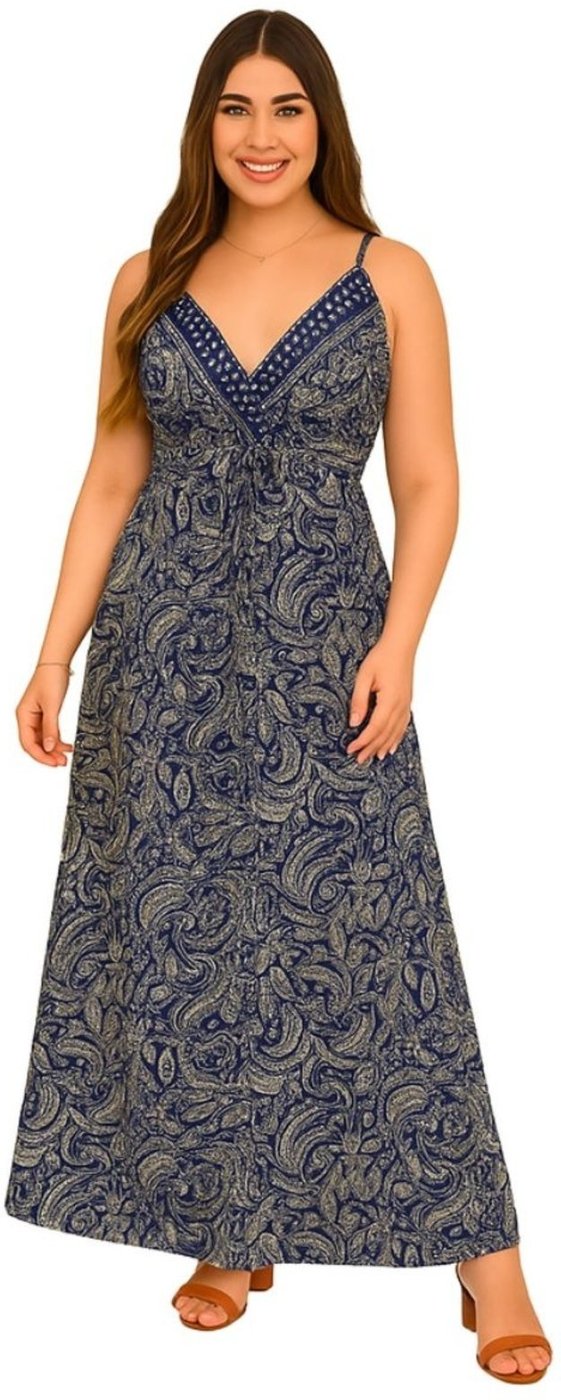 Vestido Longo Indiano Vih Triny Estampado Floral Geométrico