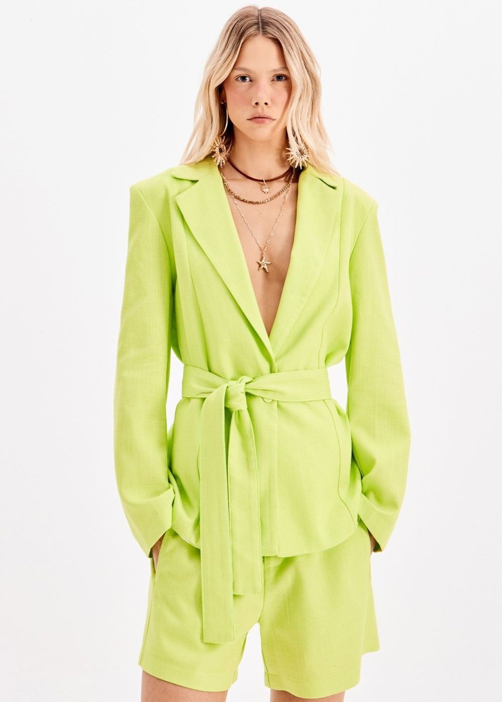 Blazer Oversized Linho com Faixa