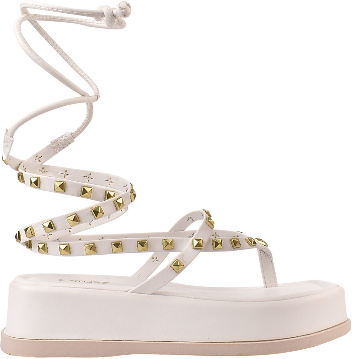 Imagem principal Papete Feminina Plataforma Tamanco de amarrar Moda ZATURE STORES branco ZATURE STORES branco