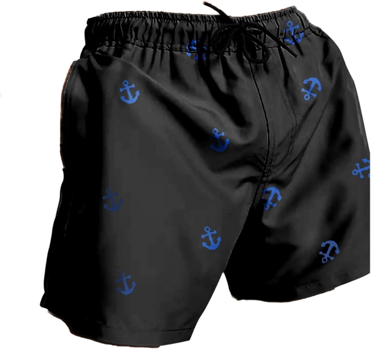 Imagem principal Bermuda Short Masculino Tactel Ancora para Praia - Conforto e Estilo Relaxado azul/preto Relaxado azul/preto
