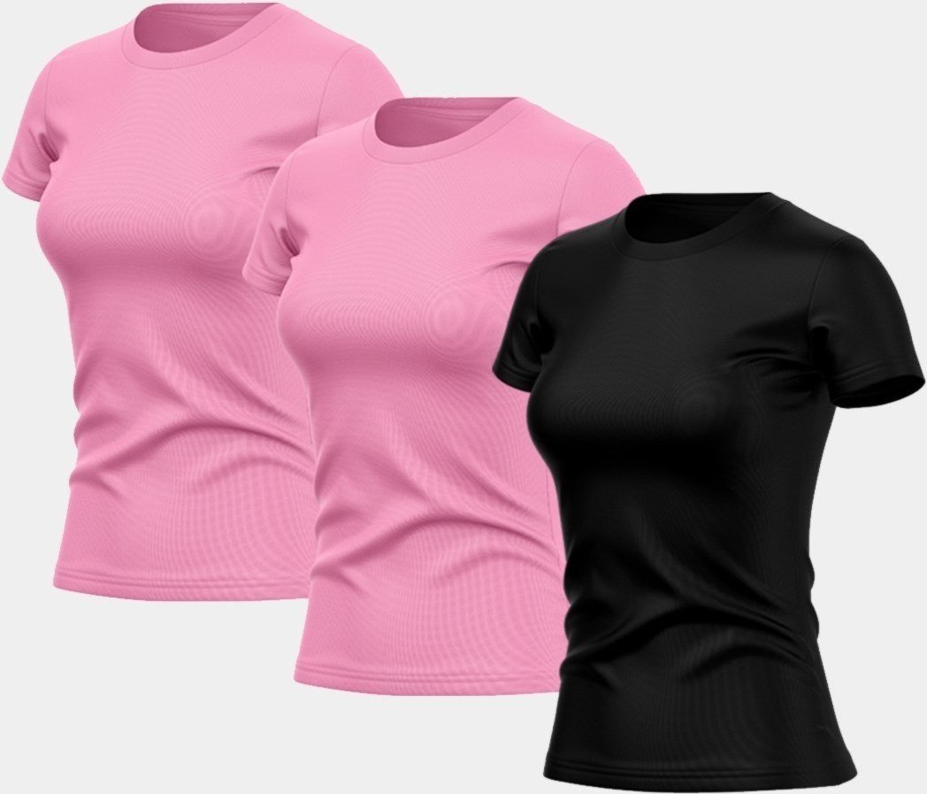 Imagem principal Kit 3 Camisetas Feminina Dry Fit Básica Lisa Proteção Solar UV Térmica Blusa Academia Esporte Camisa ADRIBEN multicolorido ADRIBEN multicolorido