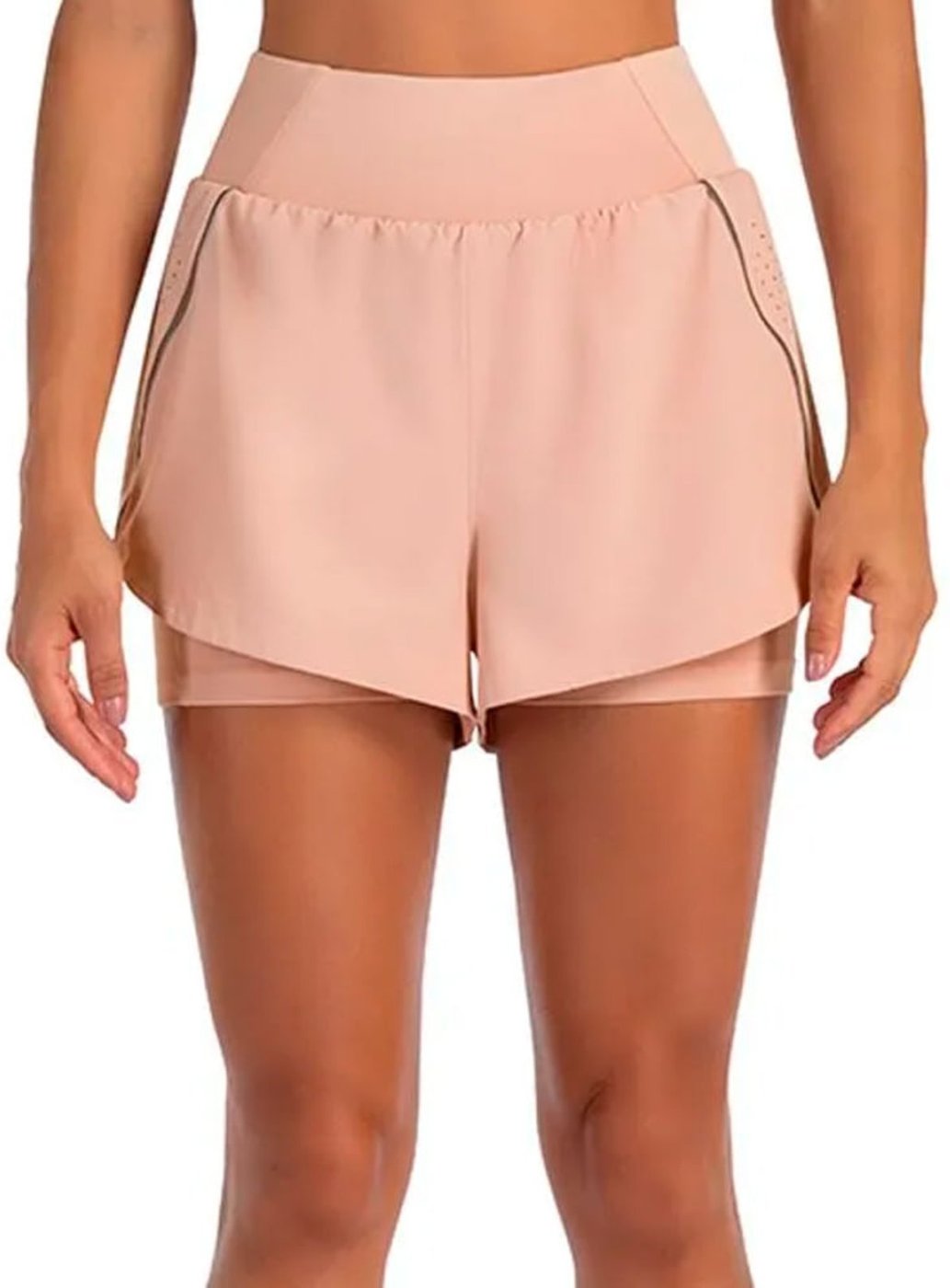 Short Feminino Olympikus Ultra 2 em 1 Dryaction Claro