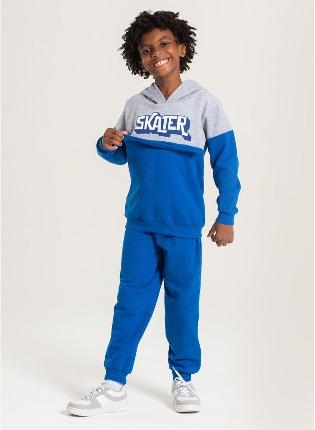 Imagem principal Infantil - Conjunto Inverno Menino Royal Blusão com Capuz e Calça em Moletom Skater Molekada azul royal Molekada azul royal
