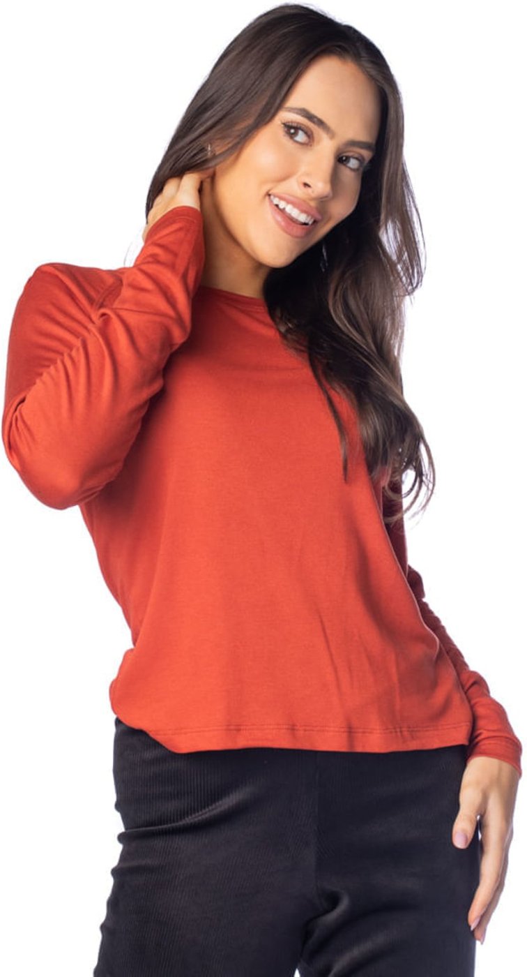 Imagem principal Blusa Cropped Feminina Giraffe Logo Metalizado Telha vermelho Giraffe vermelho