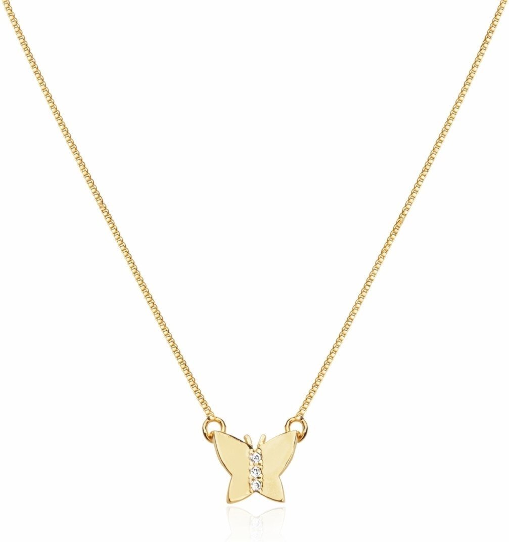 Gargantilha Banhada a Ouro 18k Borboleta