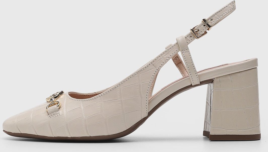 Imagem principal Scarpin Feminino Jorge Bischoff Slingback Croco Off-White off-white white Jorge Bischoff off-white white