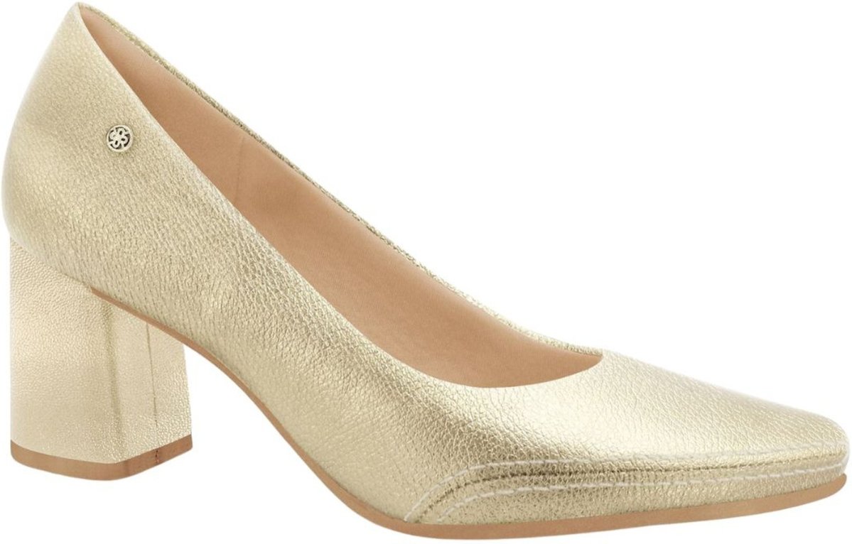 Sapato Feminino Couro Macio Salto Bloco Médio 2664101