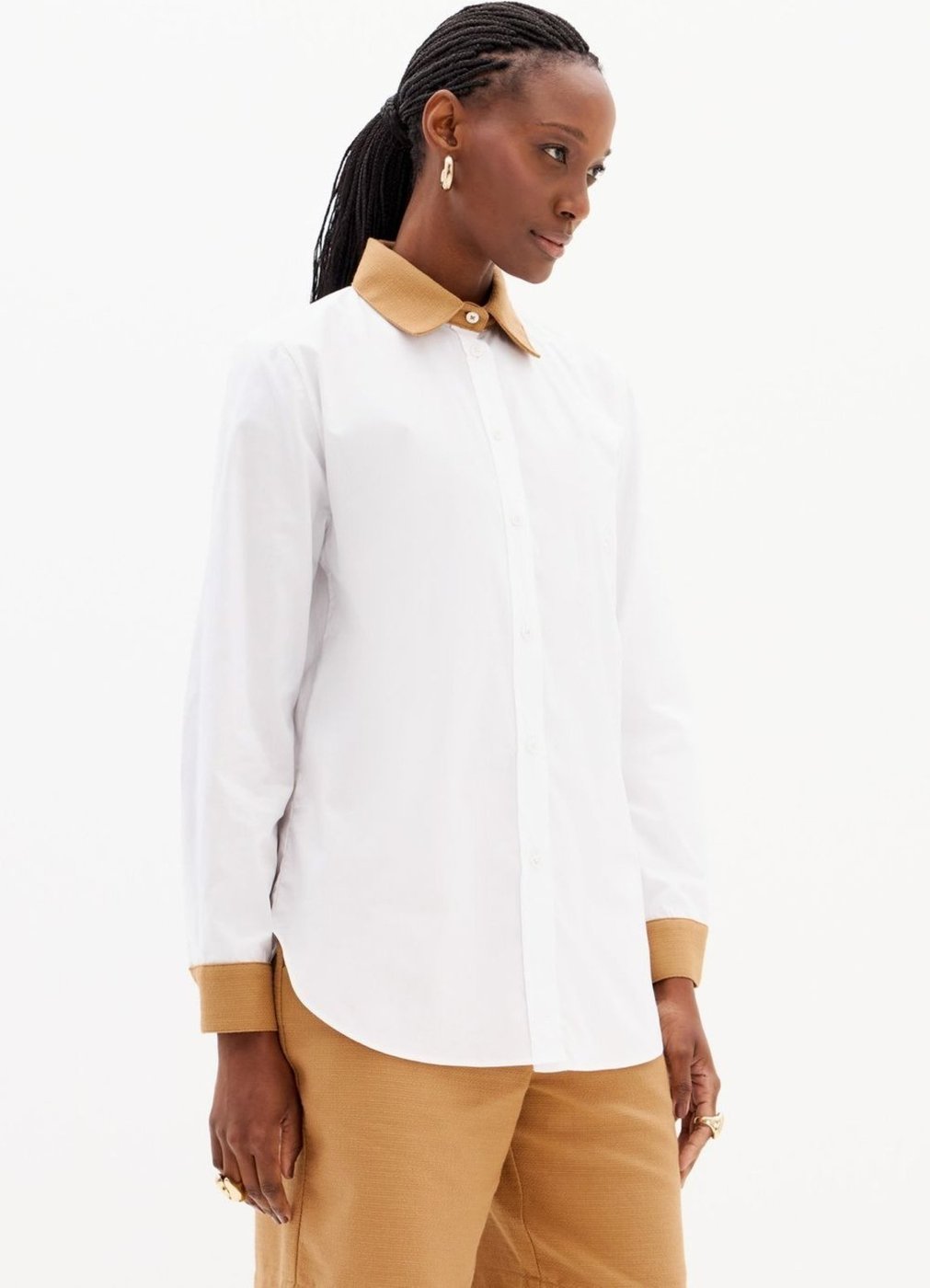 Imagem principal Camisa Manga Longa Alongada Com Bordado Localizado marrom marrom