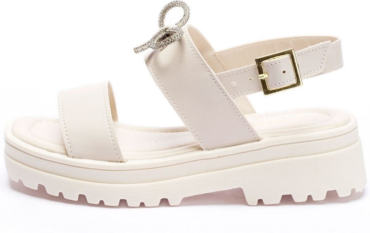 Imagem principal Infantil - Sandália Feminina Tininha Laço Strass Off White off-white white Tininha off-white white