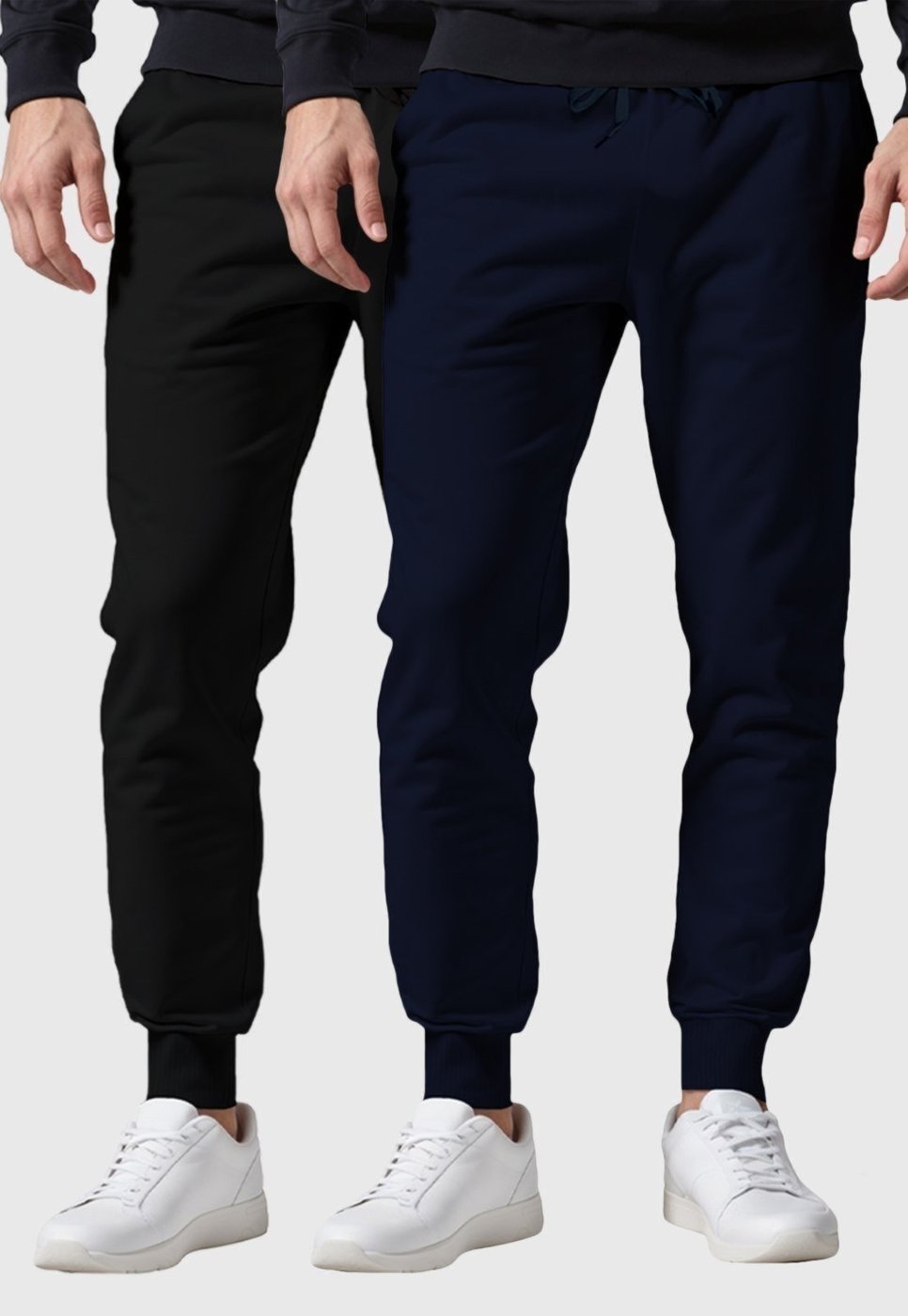 Kit 2 Calças Masculinas Moletom Lisas Benellys Básicas Chumbo e Marinho