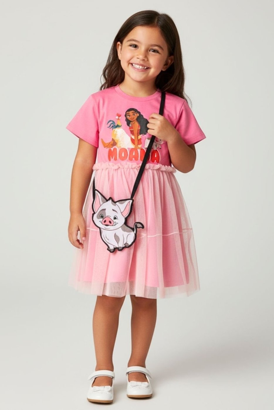 Imagem principal Infantil - Vestido Disney Feminino Moana com Bolsinha rosa Disney rosa
