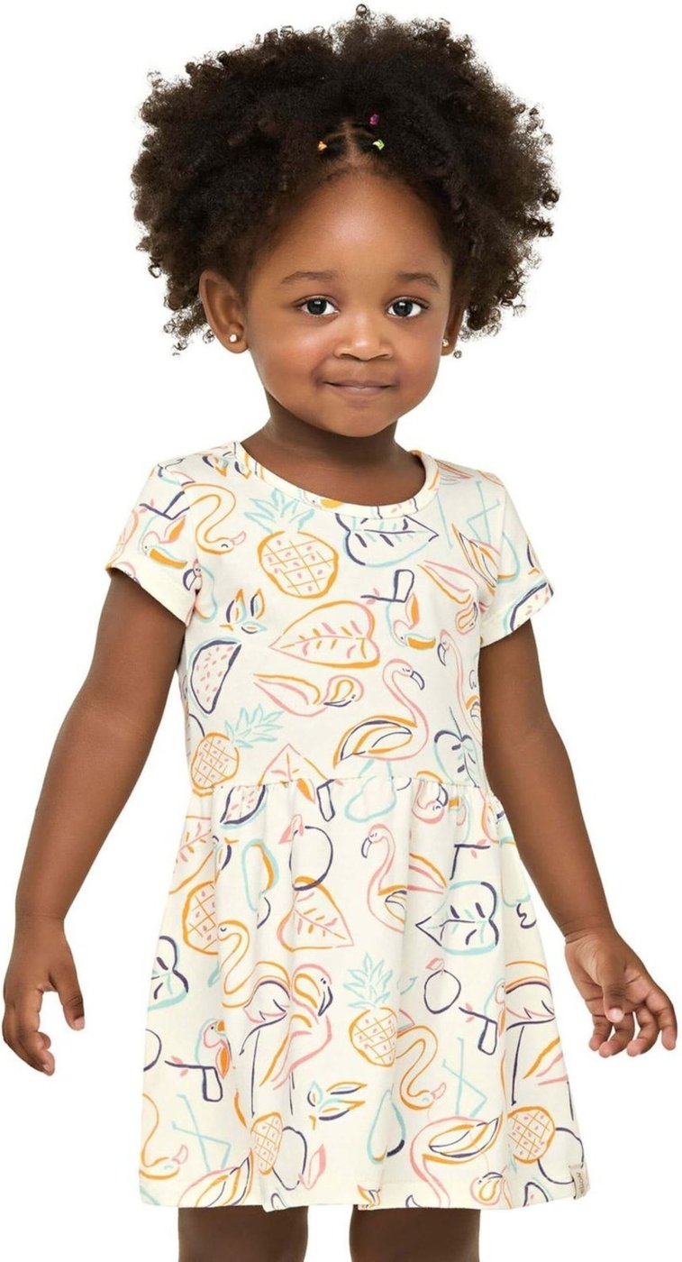 Imagem principal Infantil - Vestido Menina Desenho Tropical Elian amarelo Elian amarelo